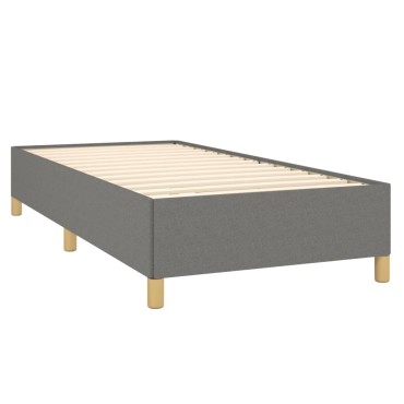 vidaXL Κρεβάτι Boxspring με Στρώμα Σκούρο Γκρι 90x200 εκ. Υφασμάτινο