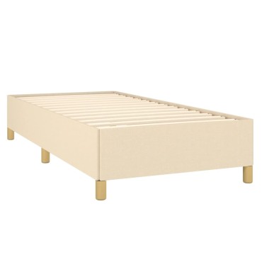 vidaXL Κρεβάτι Boxspring με Στρώμα Κρεμ 80x200cm Υφασμάτινο 1 τεμ. - Μονό