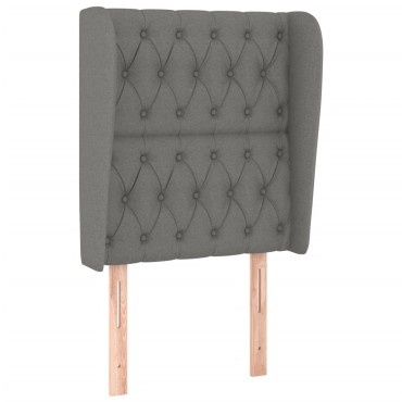 vidaXL Κρεβάτι Boxspring με Στρώμα Σκούρο Γκρι 80x200 εκ. Υφασμάτινο