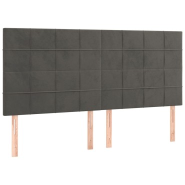 vidaXL Κρεβάτι Boxspring με Στρώμα Σκούρο Γκρι 180x200 εκ. Βελούδινο