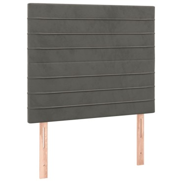 vidaXL Κρεβάτι Boxspring με Στρώμα Σκούρο Γκρι 80x200 εκ. Βελούδινο