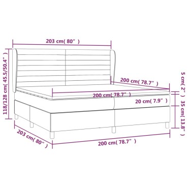 vidaXL Κρεβάτι Boxspring με Στρώμα Σκούρο Μπλε 200x200 εκ. Βελούδινο