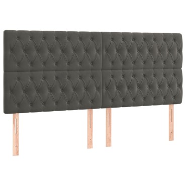 vidaXL Κρεβάτι Boxspring με Στρώμα Σκούρο Γκρι 180x200 εκ. Βελούδινο