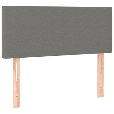 vidaXL Κρεβάτι Boxspring με Στρώμα Σκούρο Γκρι 90x200 εκ. Υφασμάτινο