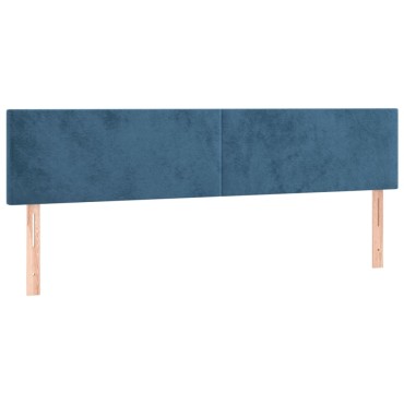 vidaXL Κρεβάτι Boxspring με Στρώμα Σκούρο Μπλε 180x200 εκ. Βελούδινο