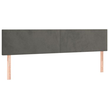 vidaXL Κρεβάτι Boxspring με Στρώμα Σκούρο Γκρι 200x200 εκ. Βελούδινο