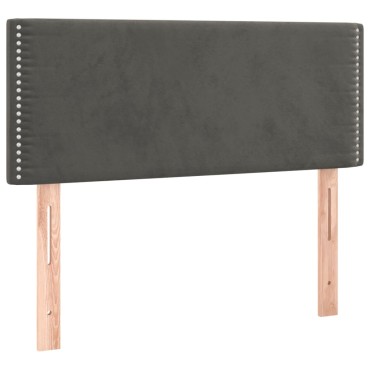 vidaXL Κρεβάτι Boxspring με Στρώμα Σκούρο Γκρι 90x200 εκ. Βελούδινο