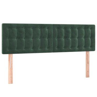 vidaXL Κρεβάτι Boxspring με Στρώμα Σκούρο Πράσινο 140x200εκ. Βελούδινο