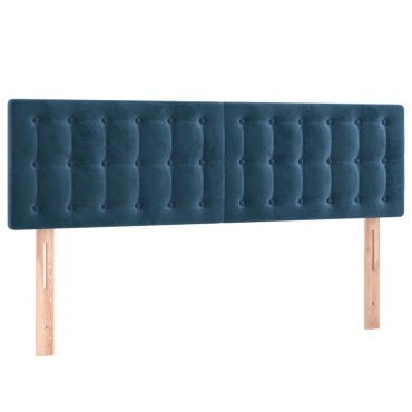 vidaXL Κρεβάτι Boxspring με Στρώμα Σκούρο Μπλε 140x200 εκ. Βελούδινο