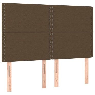 vidaXL Κρεβάτι Boxspring με Στρώμα Σκούρο Καφέ 140x200 εκ Υφασμάτινο