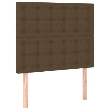 vidaXL Κρεβάτι Boxspring με Στρώμα Σκούρο Καφέ 100x200 εκ. Υφασμάτινο