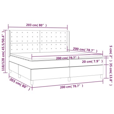 vidaXL Κρεβάτι Boxspring με Στρώμα Κρεμ 200x200 εκ. Υφασμάτινο