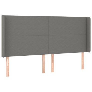 vidaXL Κρεβάτι Boxspring με Στρώμα Σκούρο Γκρι 200x200 εκ. Υφασμάτινο