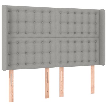 vidaXL Κρεβάτι Boxspring με Στρώμα Ανοιχτό Γκρι 140x190 εκ. Υφασμάτινο