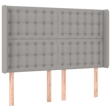 vidaXL Κρεβάτι Boxspring με Στρώμα Ανοιχτό Γκρι 140x200 εκ. Υφασμάτινο