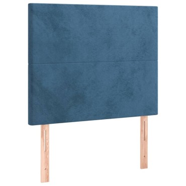 vidaXL Κρεβάτι Boxspring με Στρώμα Σκούρο Μπλε 100x200 εκ. Βελούδινο