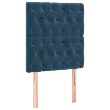 vidaXL Κρεβάτι Boxspring με Στρώμα Σκούρο Μπλε 80 x 200 εκ. Βελούδινο