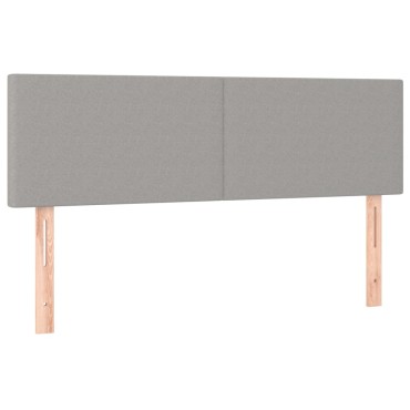 vidaXL Κρεβάτι Boxspring με Στρώμα & LED Αν.Γκρι 140x200 εκ Υφασμάτινο