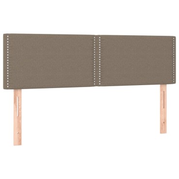 vidaXL Κρεβάτι Boxspring με Στρώμα & LED Taupe 140x200 εκ. Υφασμάτινο