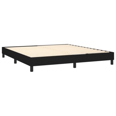 vidaXL Κρεβάτι Boxspring με Στρώμα & LED Μαύρο 160x200 εκ. Υφασμάτινο