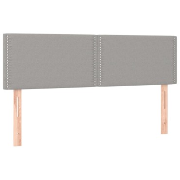 vidaXL Κρεβάτι Boxspring με Στρώμα & LED Αν.Γκρι 140x200 εκ Υφασμάτινο