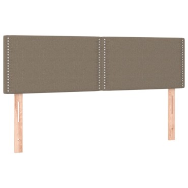 vidaXL Κρεβάτι Boxspring με Στρώμα & LED Taupe 140x200 εκ. Υφασμάτινο