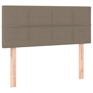 vidaXL Κρεβάτι Boxspring με Στρώμα & LED Taupe 120x200 εκ. Υφασμάτινο