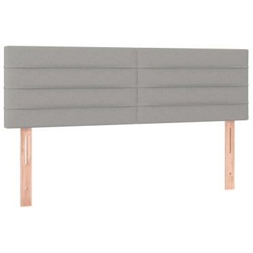 vidaXL Κρεβάτι Boxspring με Στρώμα & LED Αν.Γκρι 140x200 εκ Υφασμάτινο