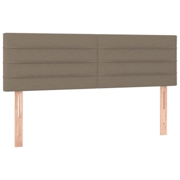 vidaXL Κρεβάτι Boxspring με Στρώμα & LED Taupe 140x200 εκ. Υφασμάτινο