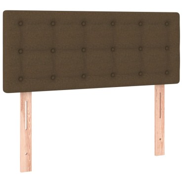 vidaXL Κρεβάτι Boxspring με Στρώμα & LED Σκ.Καφέ 80x200 εκ. Υφασμάτινο
