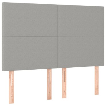 vidaXL Κρεβάτι Boxspring με Στρώμα & LED Αν.Γκρι 140x190εκ. Υφασμάτινο