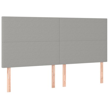 vidaXL Κρεβάτι Boxspring με Στρώμα & LED Αν.Γκρι 180x200εκ. Υφασμάτινο