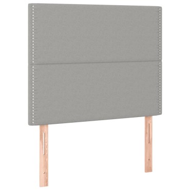 vidaXL Κρεβάτι Boxspring με Στρώμα & LED Αν.Γκρι 120x200 εκ Υφασμάτινο