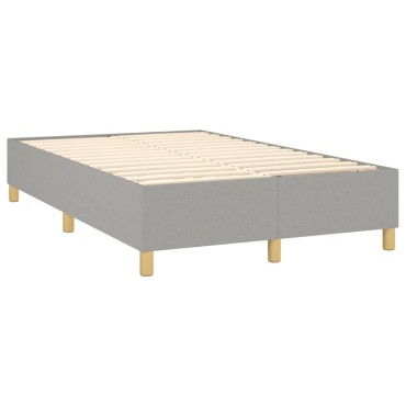 vidaXL Κρεβάτι Boxspring με Στρώμα & LED Αν.Γκρι 120x200 εκ Υφασμάτινο