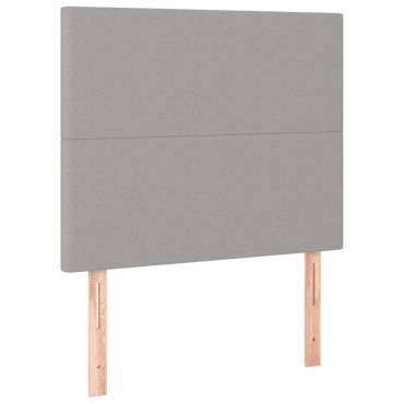 vidaXL Κρεβάτι Boxspring με Στρώμα & LED Αν.Γκρι 120x200 εκ Υφασμάτινο