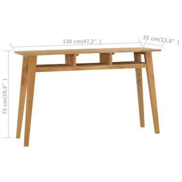vidaXL Τραπέζι Κονσόλα 120x35x75cm από Μασίφ Ξύλο Teak 1 τεμ.