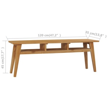 vidaXL Έπιπλο Τηλεόρασης 120x35x45cm από Μασίφ Ξύλο Teak