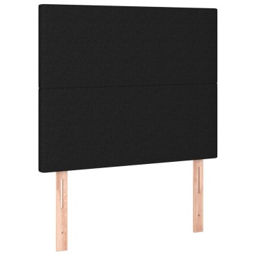 vidaXL Κρεβάτι Boxspring με Στρώμα Μαύρο 80 x 200 εκ. Υφασμάτινο