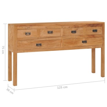 vidaXL Μπουφές 125x30x75cm από Μασίφ Ξύλο Teak 1 τεμ.