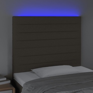 vidaXL Κεφαλάρι Κρεβατιού LED Taupe 80x5x118/128cm Υφασμάτινο 1 τεμ.