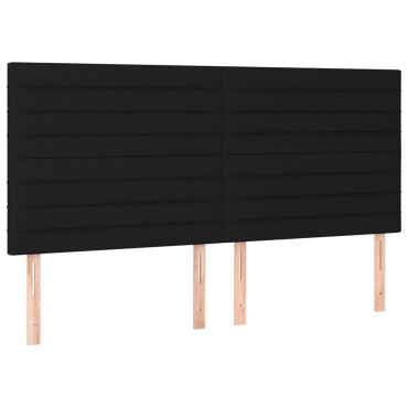 vidaXL Κεφαλάρι Κρεβατιού LED Μαύρο 160x5x118/128cm Υφασμάτινο 1 τεμ.