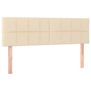 vidaXL Κρεβάτι Boxspring με Στρώμα Κρεμ 140x190 εκ. Υφασμάτινο