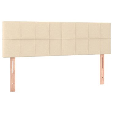 vidaXL Κρεβάτι Boxspring με Στρώμα Κρεμ 140x190 εκ. Υφασμάτινο