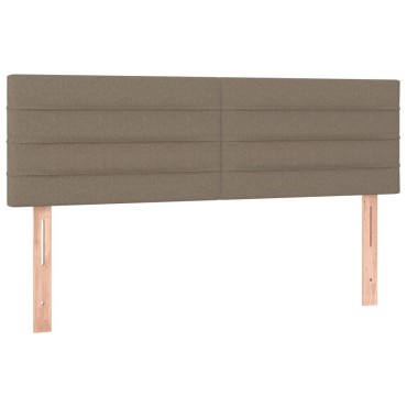 vidaXL Κρεβάτι Boxspring με Στρώμα & LED Taupe 140x200 εκ. Υφασμάτινο