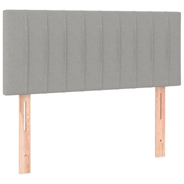 vidaXL Κρεβάτι Boxspring με Στρώμα & LED Αν.Γκρι 100x200 εκ Υφασμάτινο