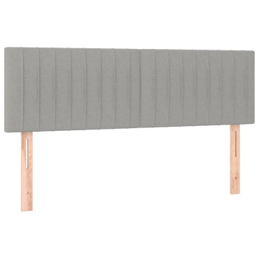 vidaXL Κρεβάτι Boxspring με Στρώμα & LED Αν.Γκρι 140x200 εκ Υφασμάτινο