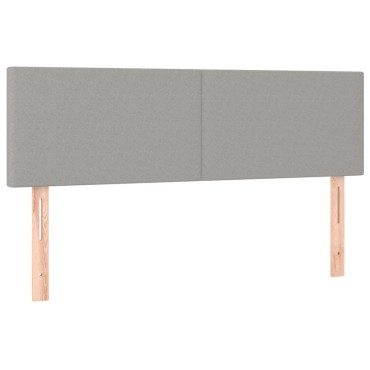 vidaXL Κρεβάτι Boxspring με Στρώμα & LED Αν.Γκρι 140x200 εκ Υφασμάτινο