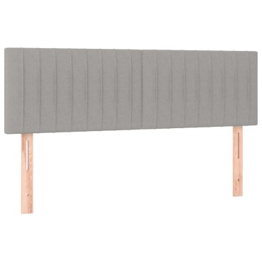 vidaXL Κρεβάτι Boxspring με Στρώμα & LED Αν.Γκρι 140x200 εκ Υφασμάτινο