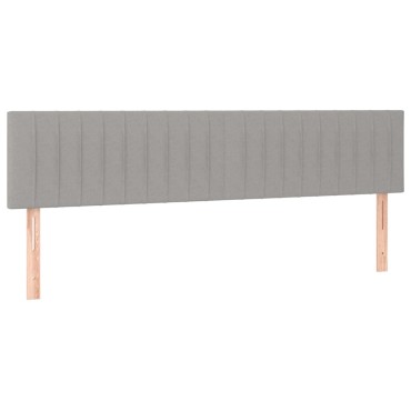 vidaXL Κρεβάτι Boxspring με Στρώμα & LED Αν.Γκρι 160x200 εκ Υφασμάτινο