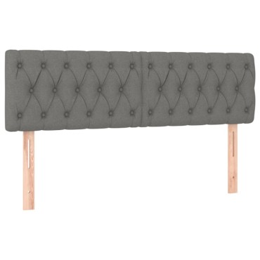 vidaXL Κρεβάτι Boxspring με Στρώμα & LED Σκ.Γκρι 160x200 εκ Υφασμάτινο